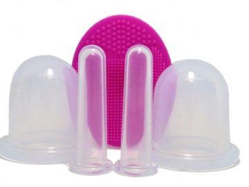 afbeelding 4x Massage cups gezicht